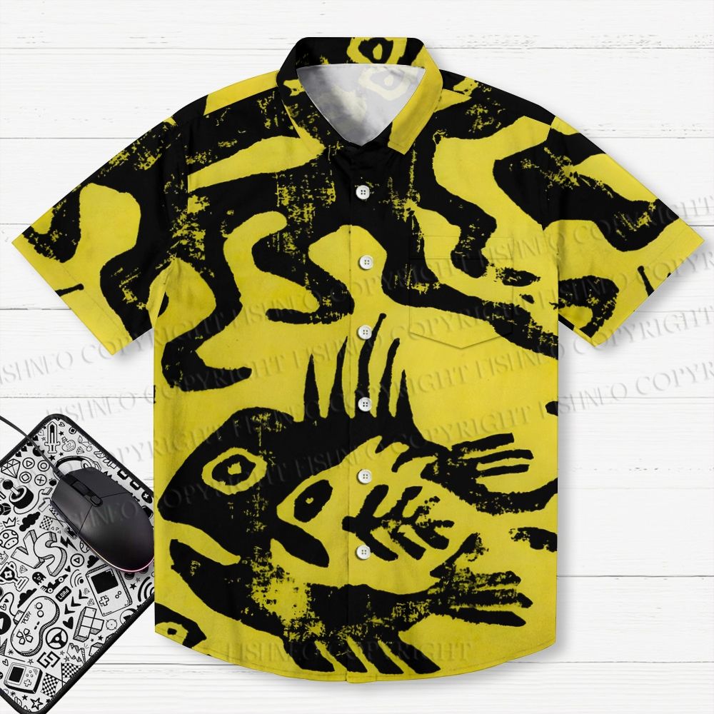 Artistic Octopus Fish Printed Men's Short-sleeved Shirts