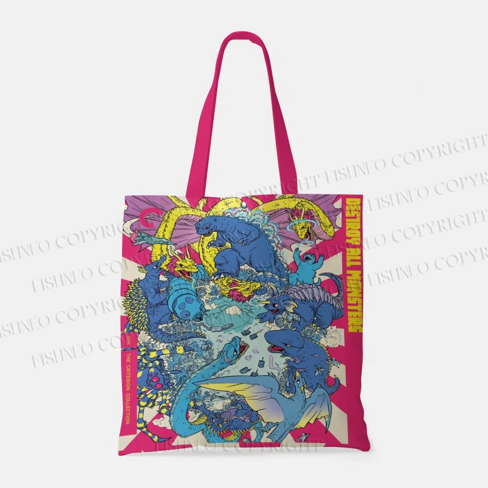 Monsters Godzilla Comic Poster Printed Tote Bag