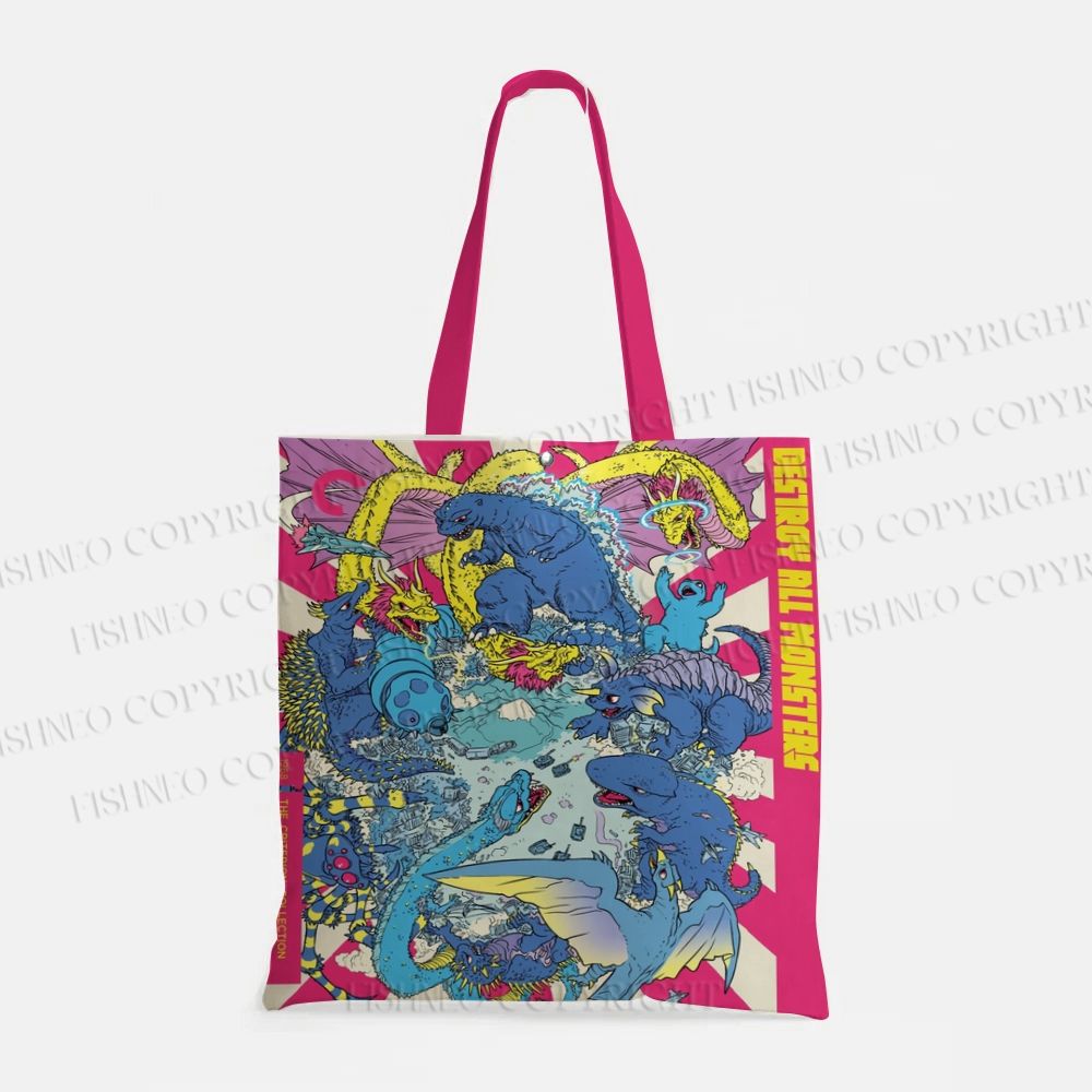 Monsters Godzilla Comic Poster Printed Tote Bag