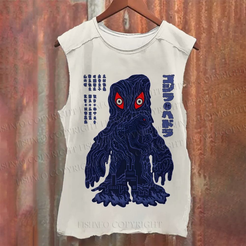 Unisex Casual Japanese Monster Printed Tank Top