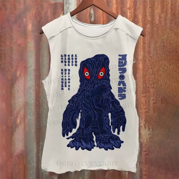 Unisex Casual Japanese Monster Printed Tank Top