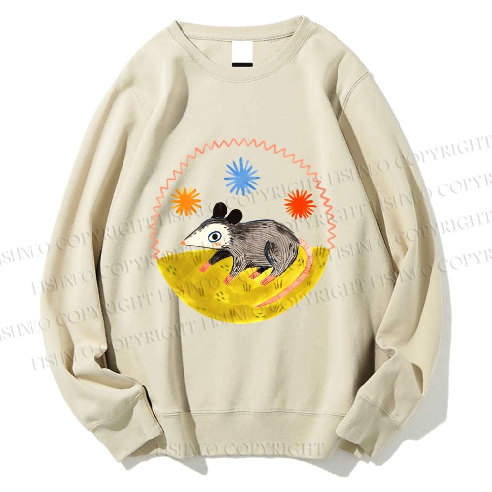 Unisex Cute Opossum Printed Sweatshirt