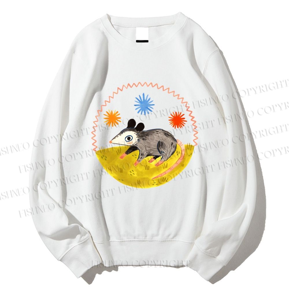 Unisex Cute Opossum Printed Sweatshirt