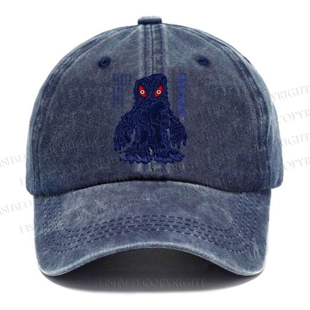 Unisex Japanese Monster Vintage Casual Washed Cap