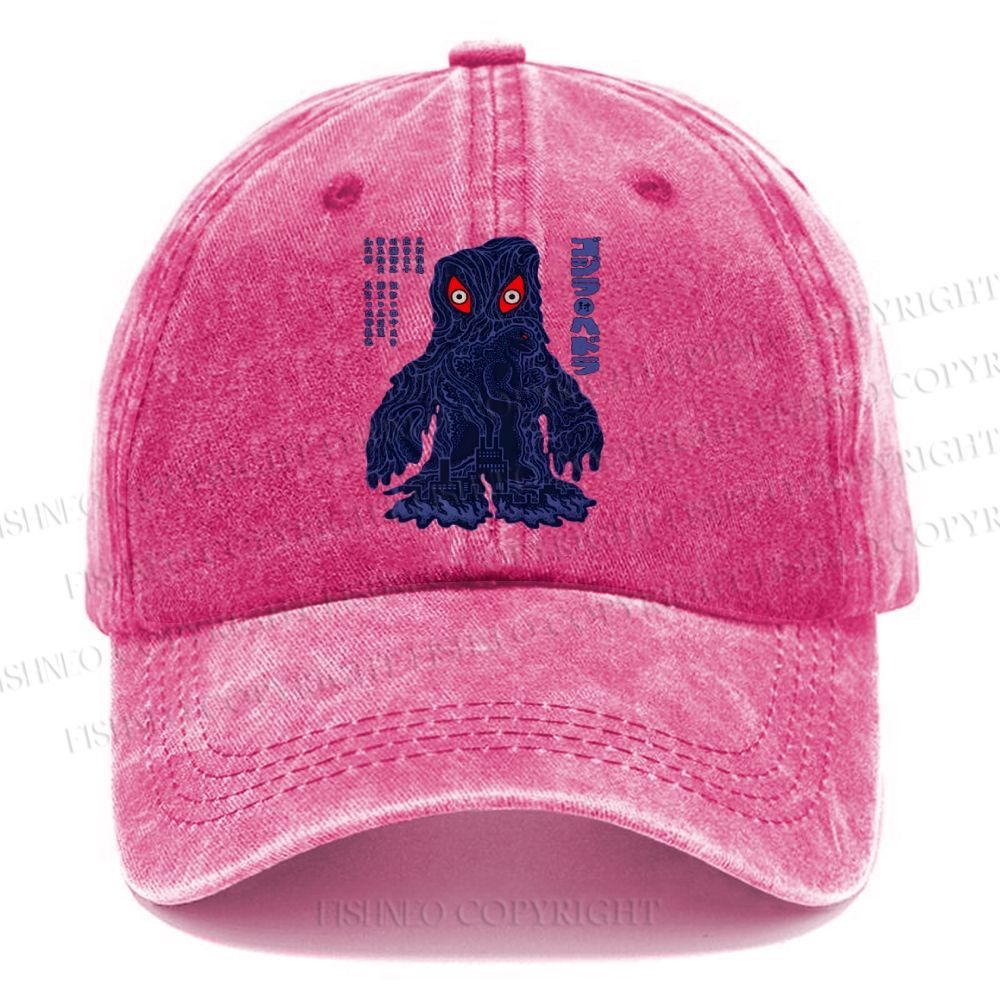 Unisex Japanese Monster Vintage Casual Washed Cap