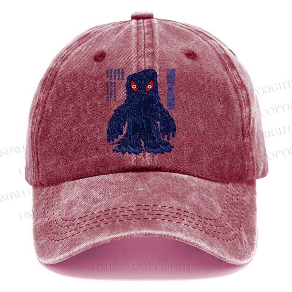Unisex Japanese Monster Vintage Casual Washed Cap
