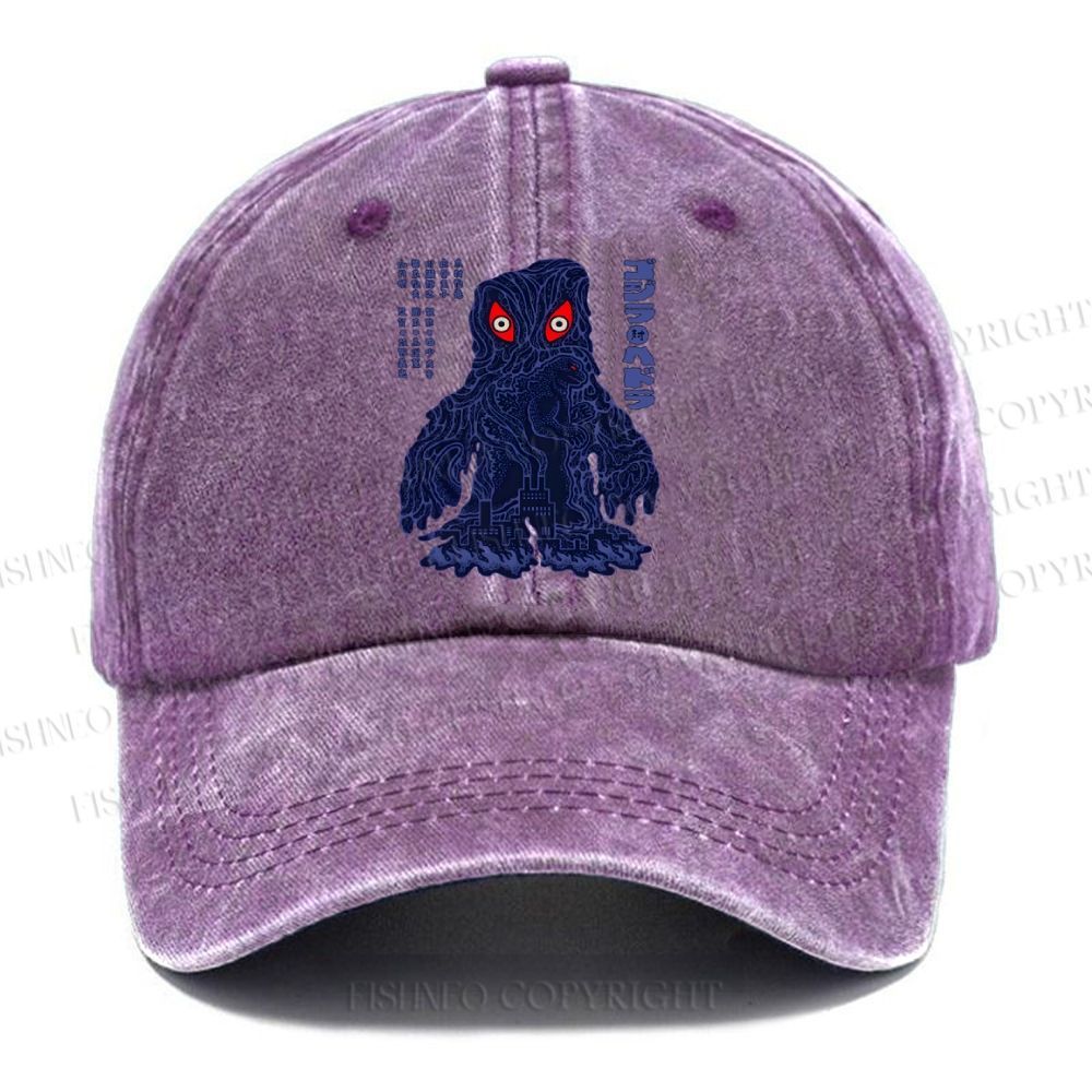 Unisex Japanese Monster Vintage Casual Washed Cap
