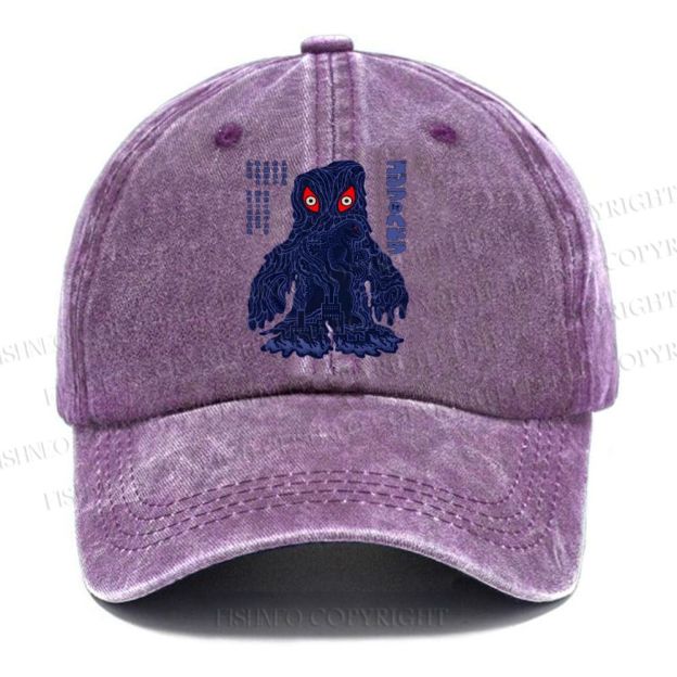 Unisex Japanese Monster Vintage Casual Washed Cap