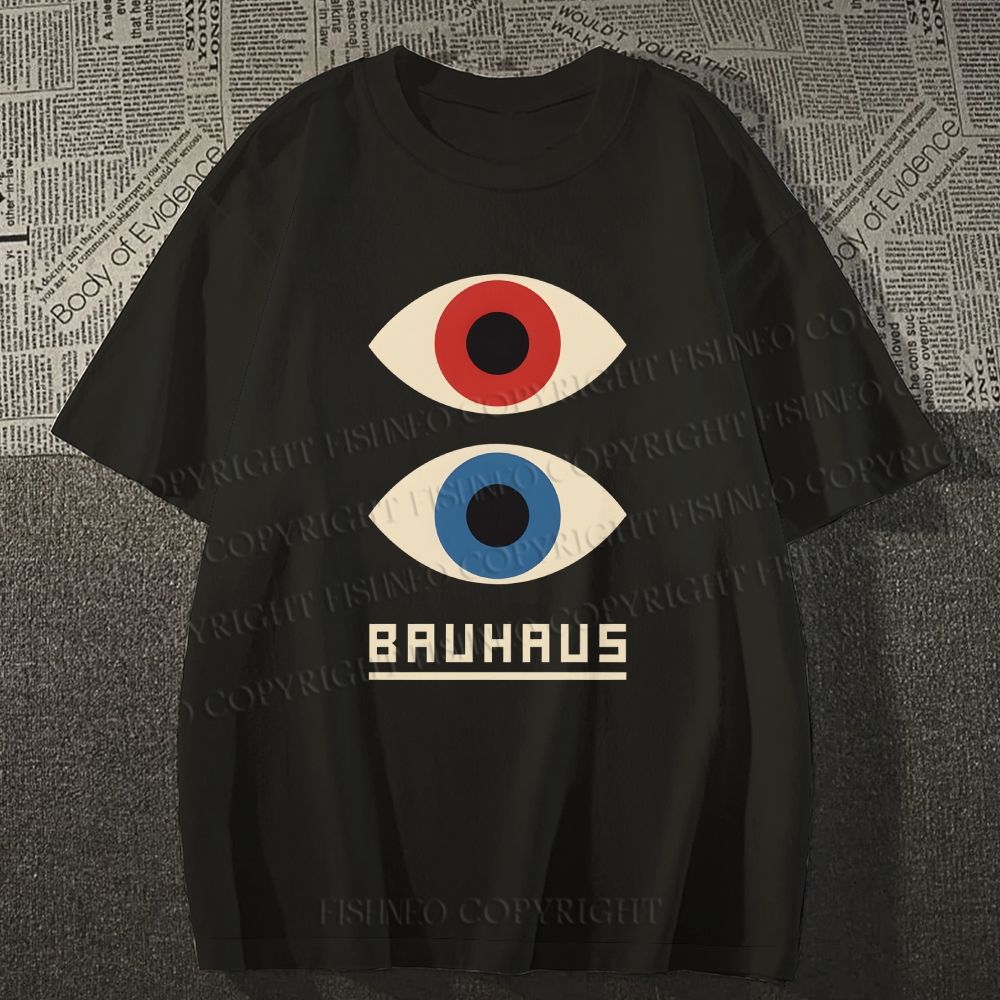 Unisex Bauhaus Art Eyes Printed Classic Cotton T-shirt