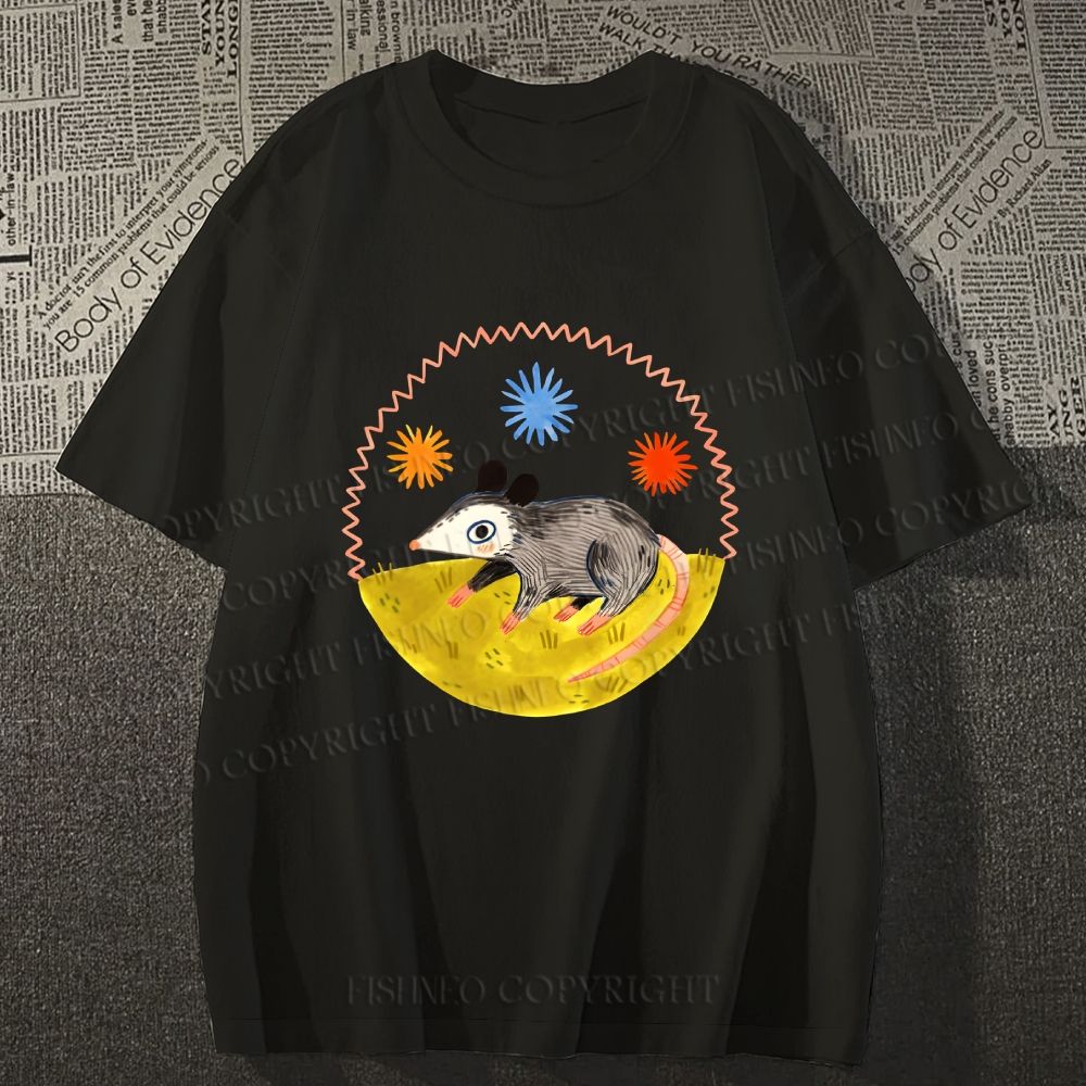 Unisex Cute Opossum Classic Cotton T-shirt