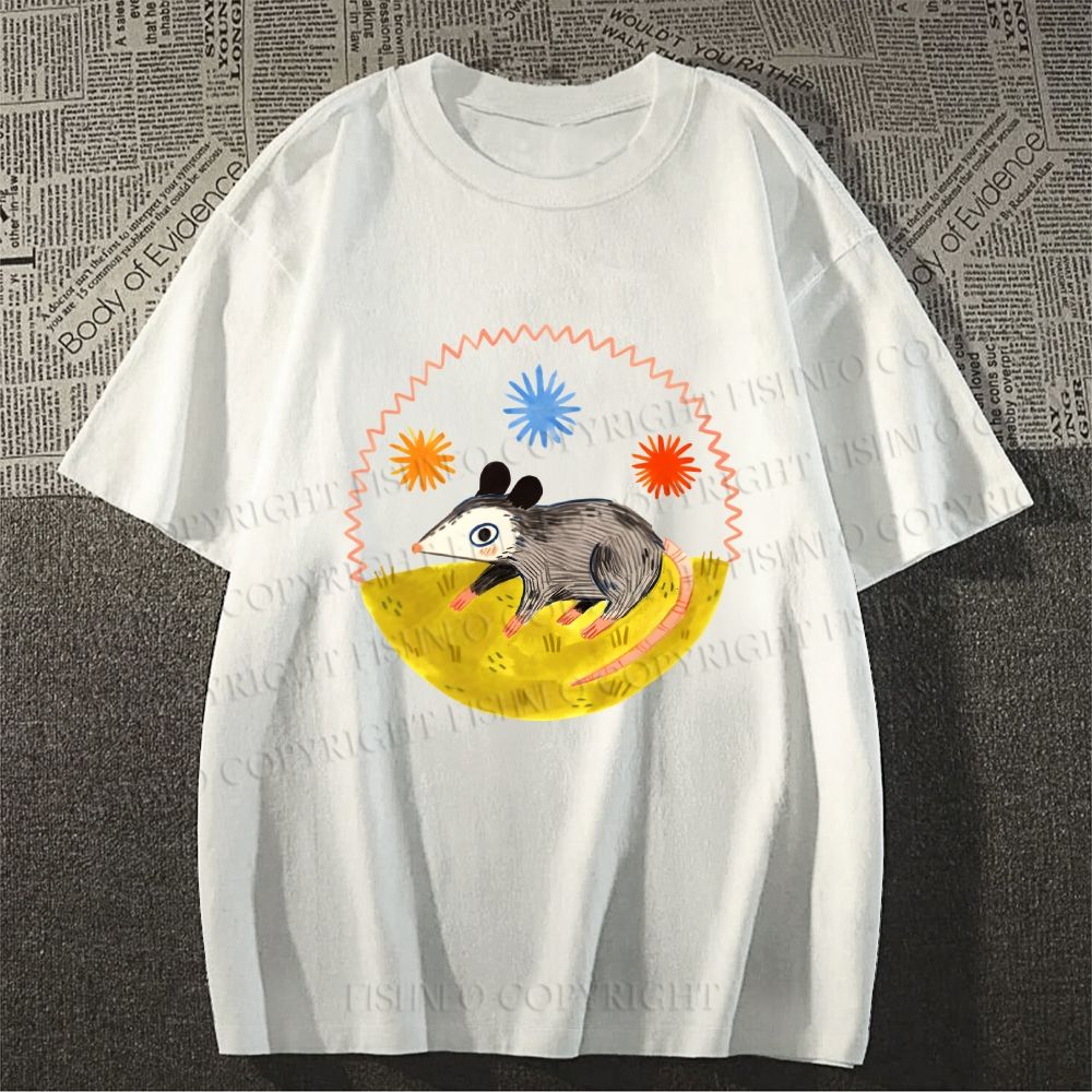 Unisex Cute Opossum Classic Cotton T-shirt