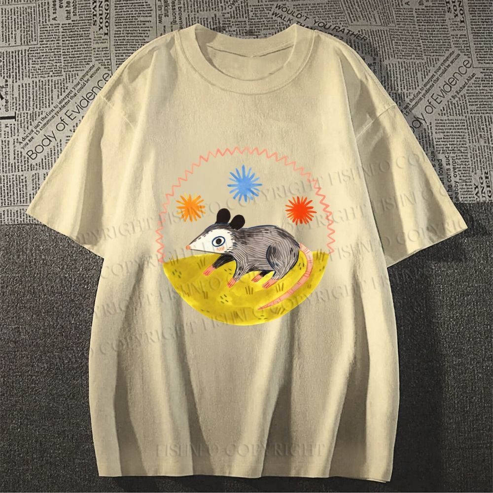 Unisex Cute Opossum Classic Cotton T-shirt