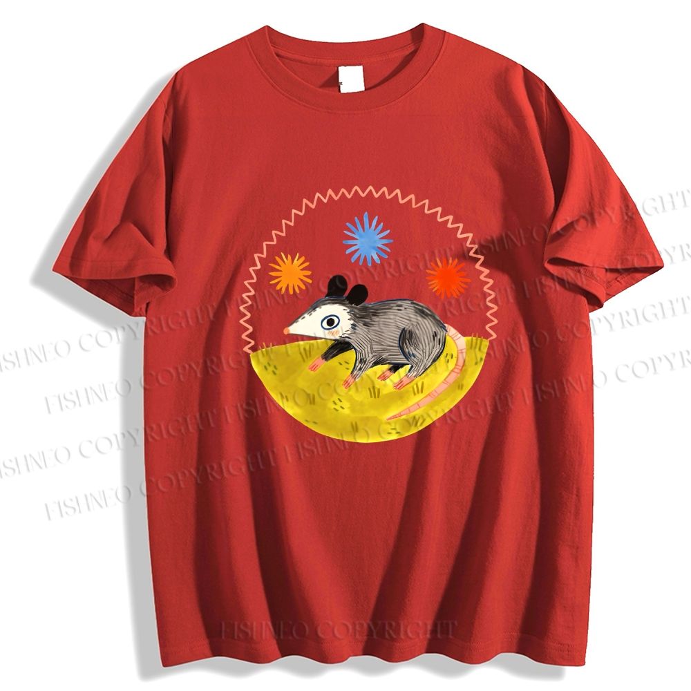 Unisex Cute Opossum Classic Cotton T-shirt
