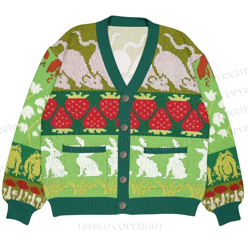 Berry Forest Ugly Cardigan Sweater