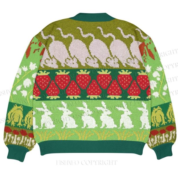 Berry Forest Ugly Cardigan Sweater
