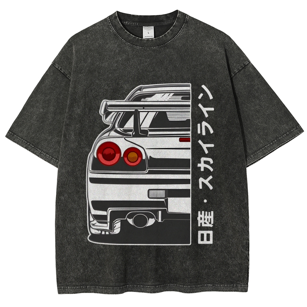 Nissan Car Vintage Wash Japanese Design T-Shirt