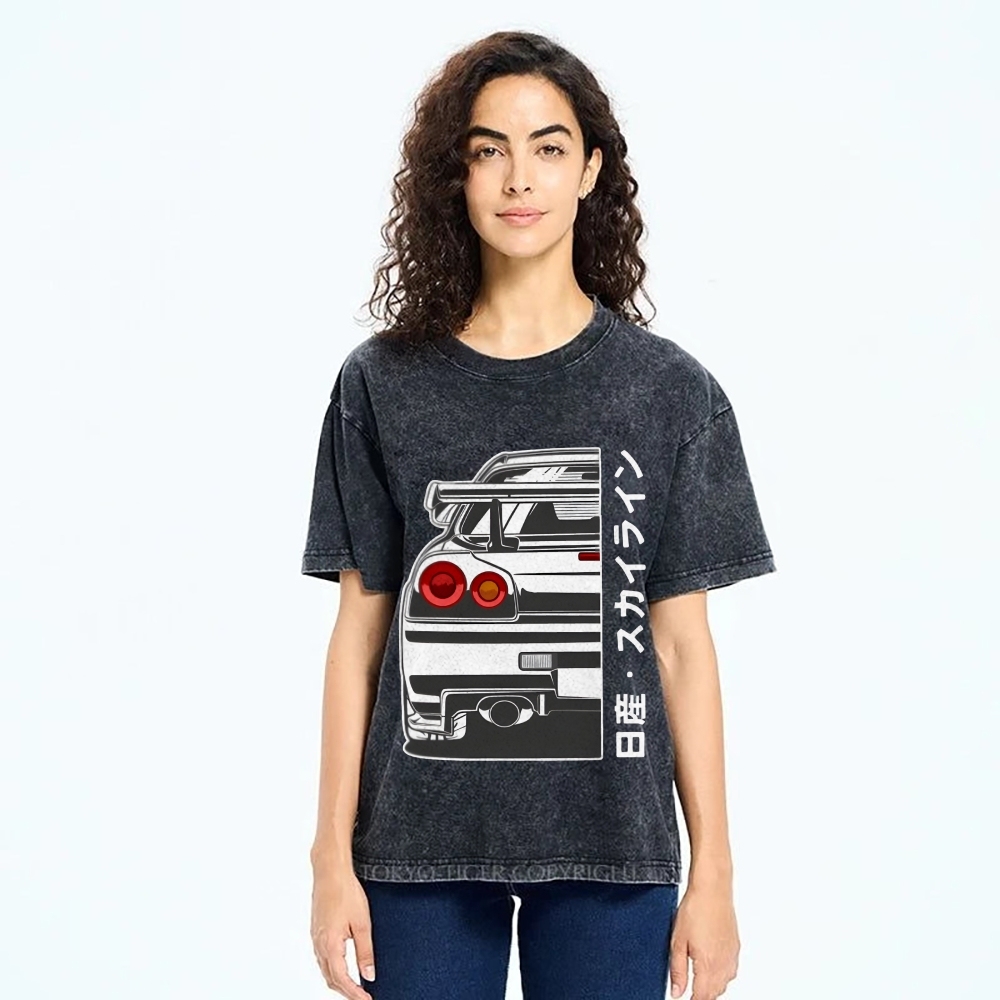 Nissan Car Vintage Wash Japanese Design T-Shirt