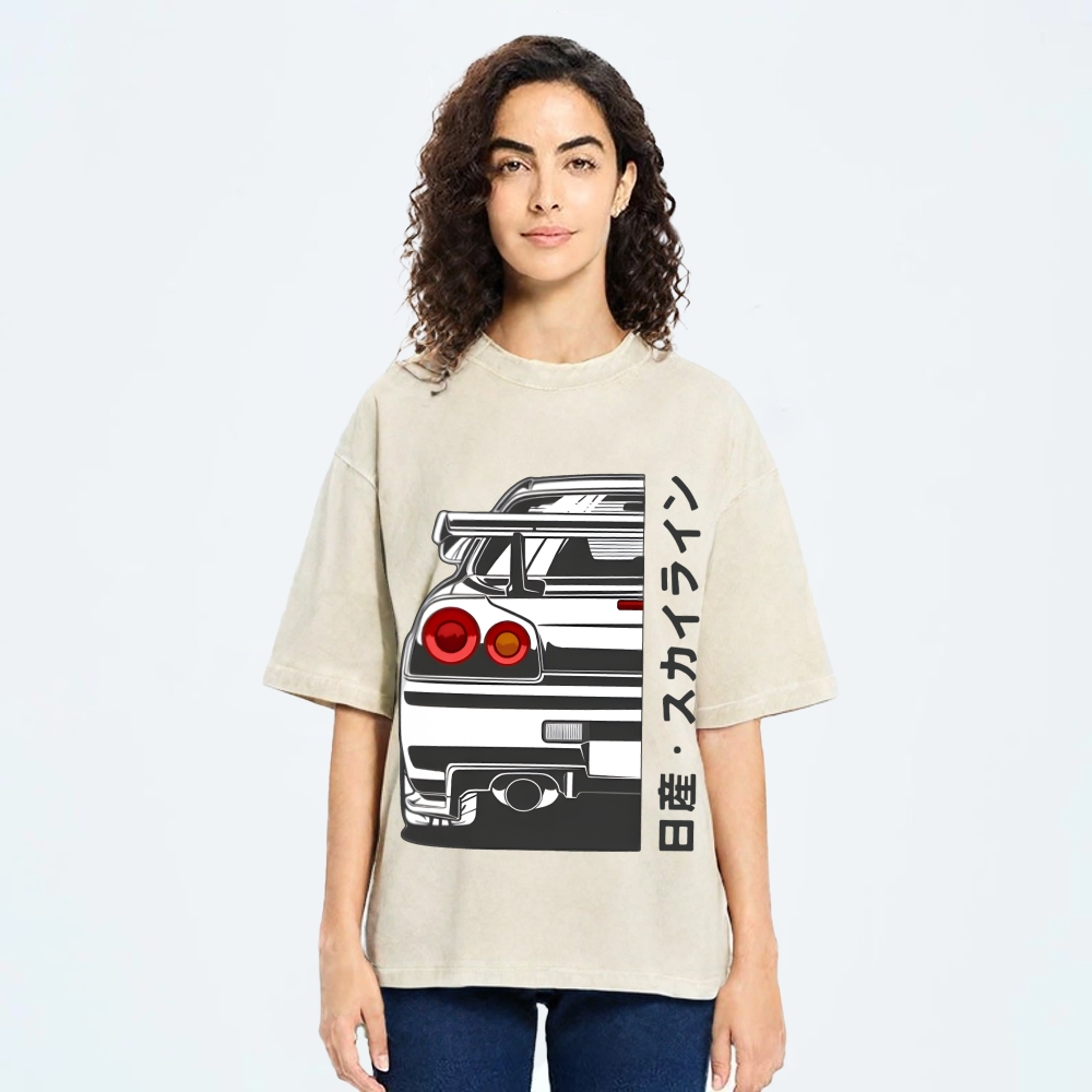 Nissan Car Vintage Wash Japanese Design T-Shirt