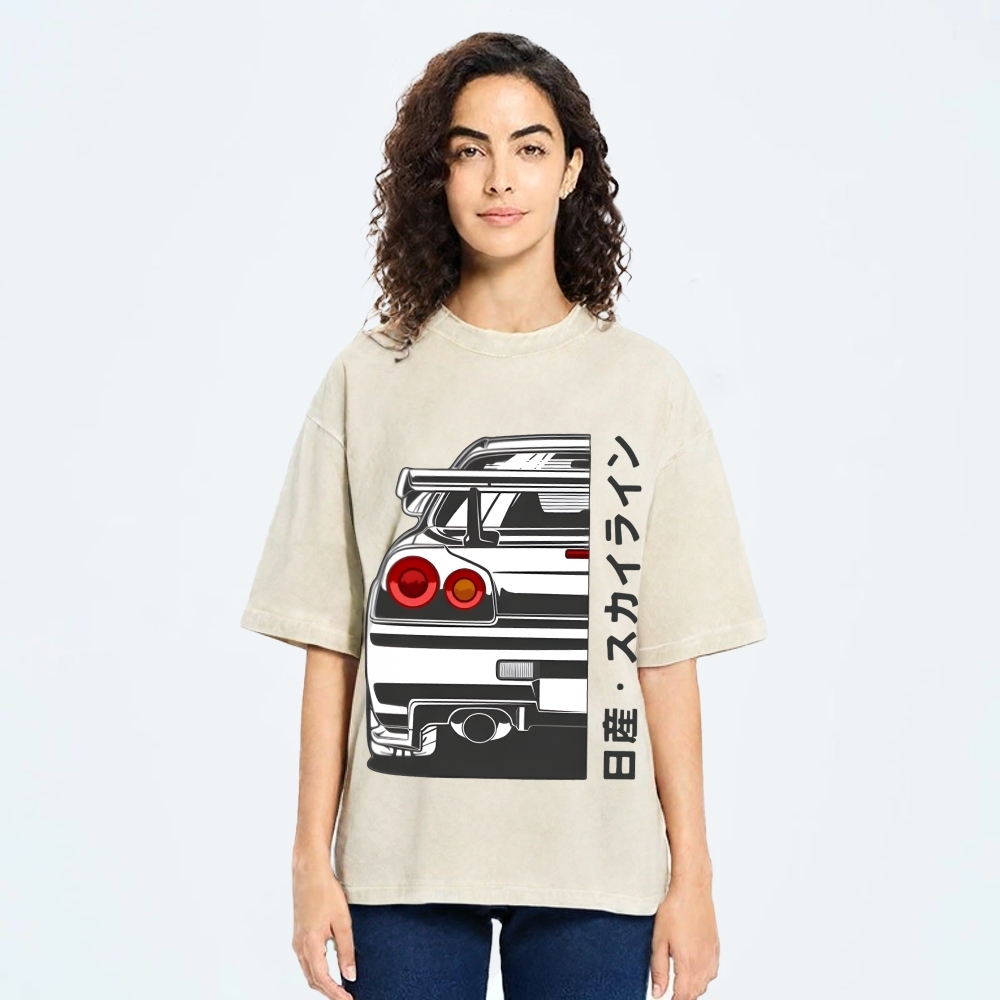 Nissan Car Vintage Wash Japanese Design T-Shirt