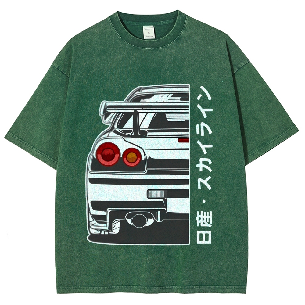 Nissan Car Vintage Wash Japanese Design T-Shirt