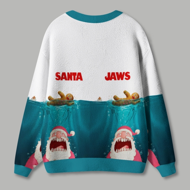 Fishneo Santa’s Holiday Chaos: Gingerbread Trouble Ugly Cardigan Sweater