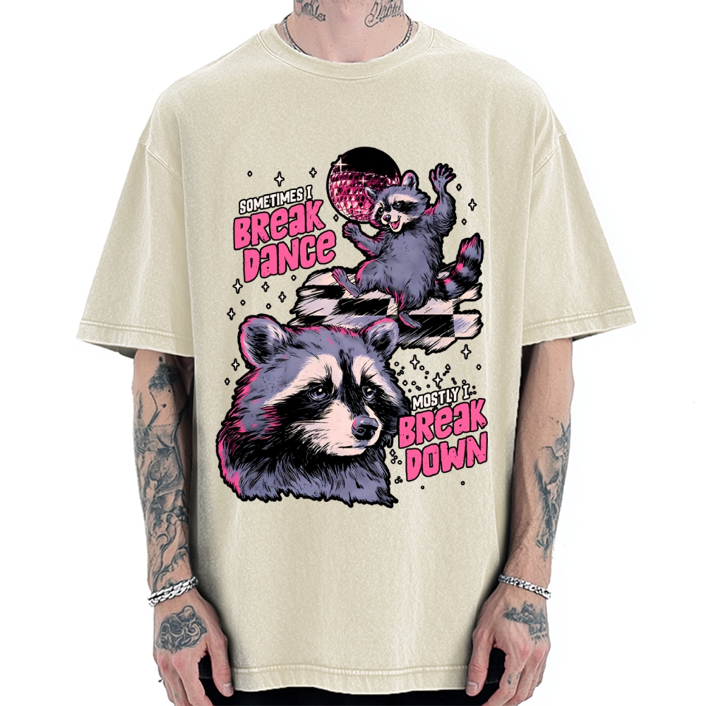 Unisex Sometimes I Break Dance Vintage Washed T-shirt