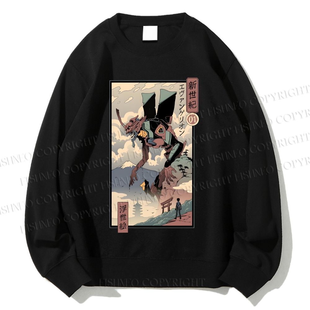Unisex EVA Ukiyo-e Shinji Ikari Printed Sweatshirt