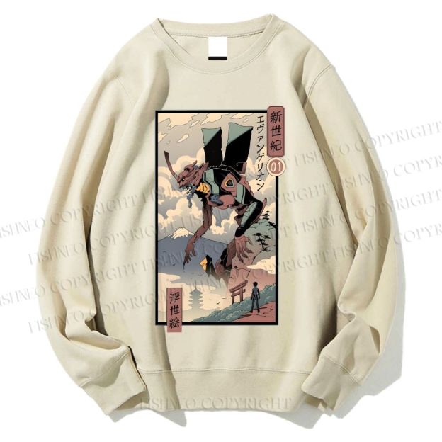 Unisex EVA Ukiyo-e Shinji Ikari Printed Sweatshirt