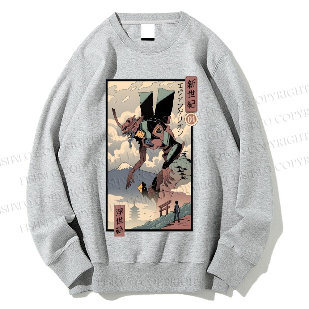 Unisex EVA Ukiyo-e Shinji Ikari Printed Sweatshirt