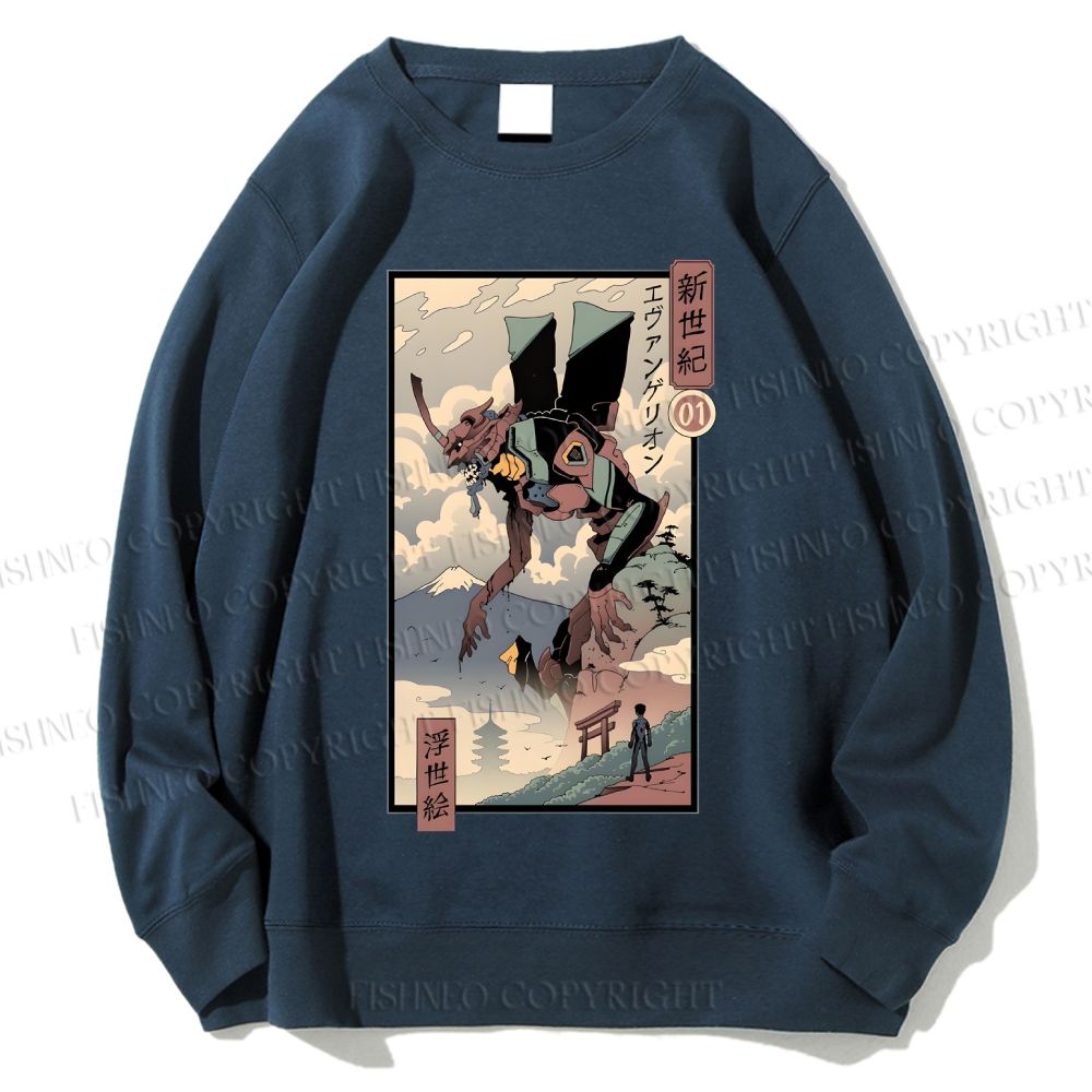Unisex EVA Ukiyo-e Shinji Ikari Printed Sweatshirt