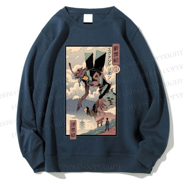 Unisex EVA Ukiyo-e Shinji Ikari Printed Sweatshirt