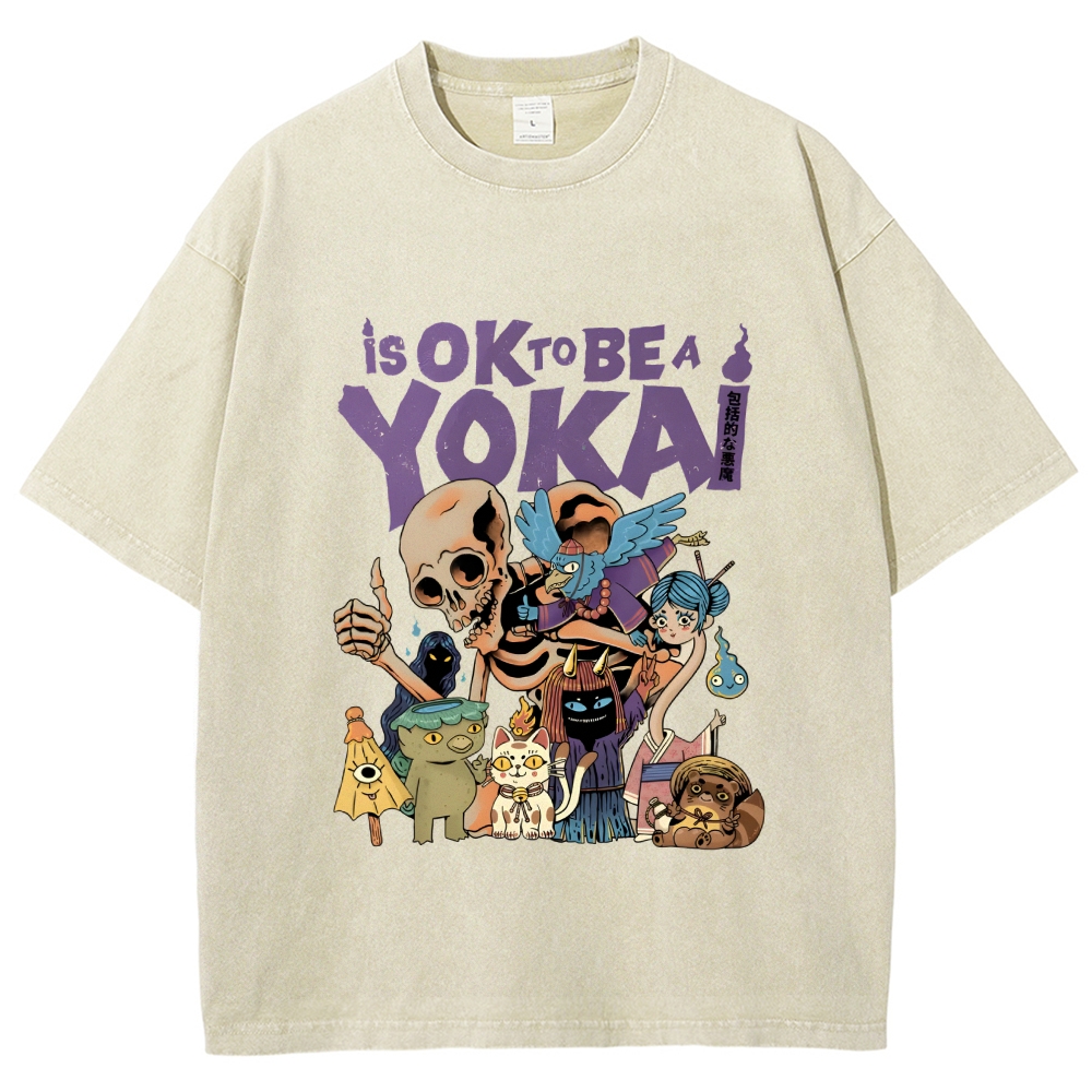 Ok yokai Vintage Washed T-shirt
