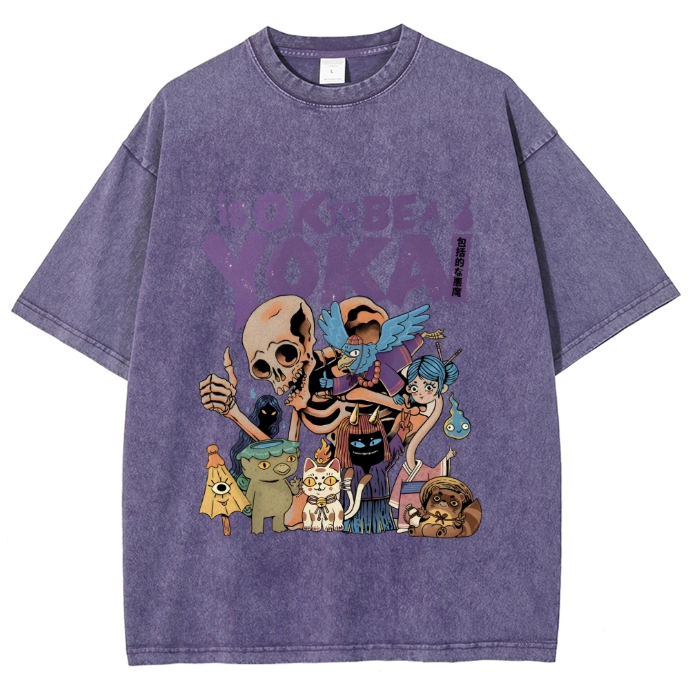 Ok yokai Vintage Washed T-shirt
