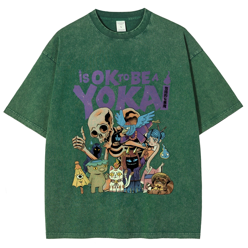 Ok yokai Vintage Washed T-shirt