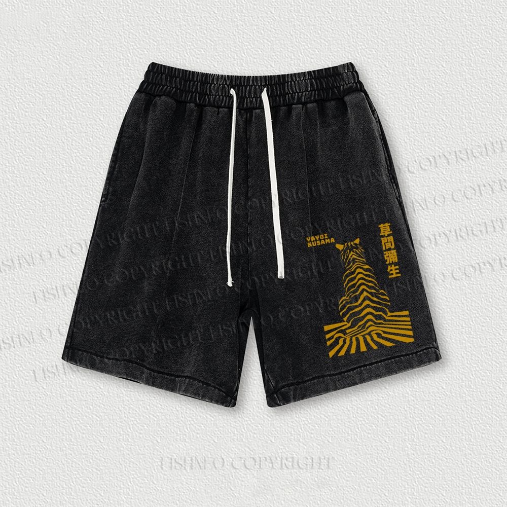 Japanese Yayoi Kusama Panther Washed Vintage Shorts