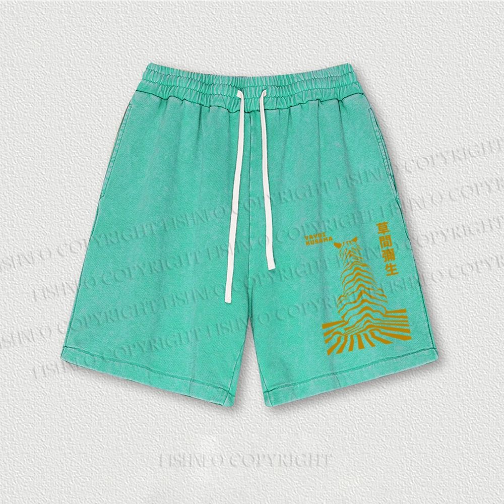 Japanese Yayoi Kusama Panther Washed Vintage Shorts