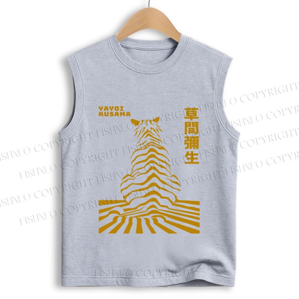 Unisex Yayoi Kusama Panther Printed Cotton Tank Top