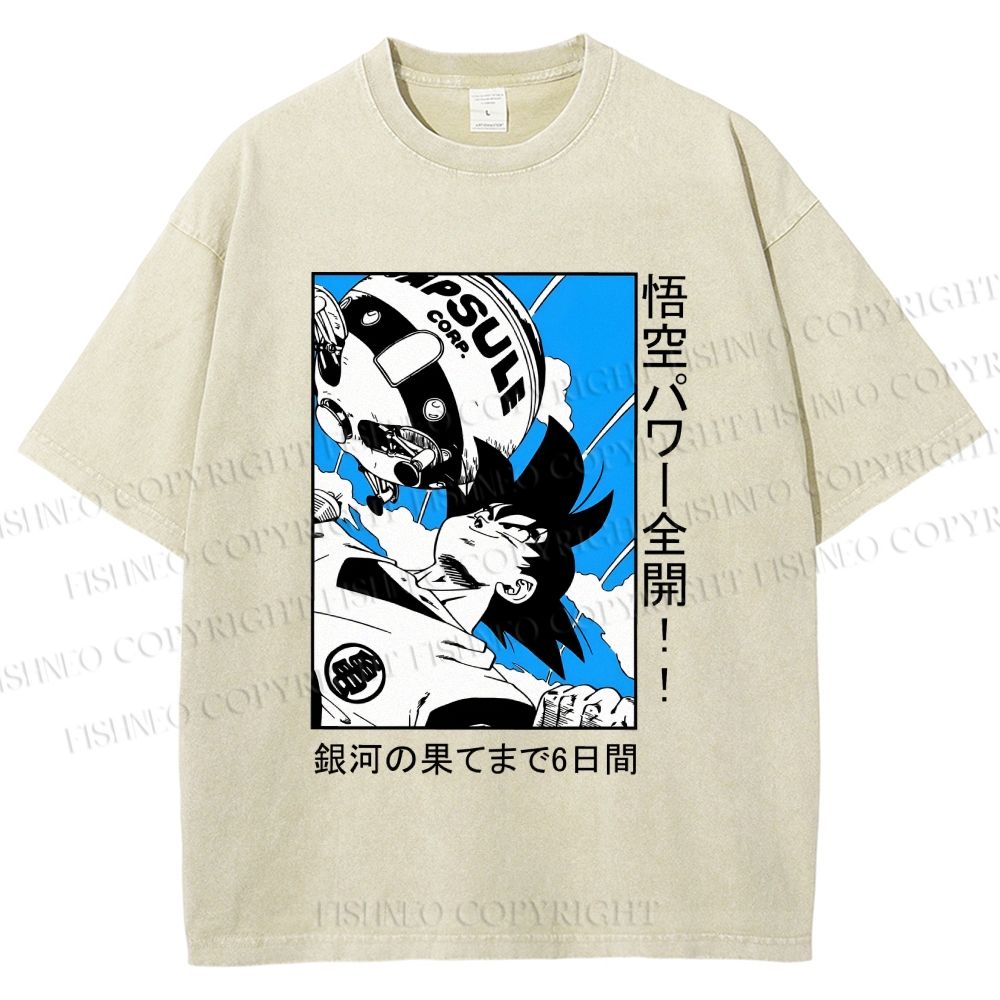 Unisex Dragon Ball Goku Printed Washed Tee