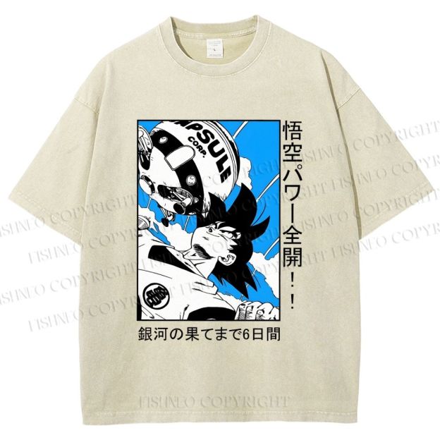 Unisex Dragon Ball Goku Printed Washed Tee