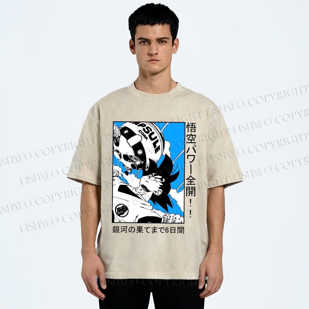 Unisex Dragon Ball Goku Printed Washed Tee