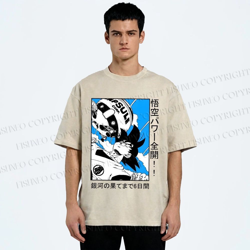 Unisex Dragon Ball Goku Printed Washed Tee