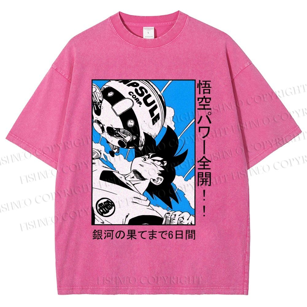 Unisex Dragon Ball Goku Printed Washed Tee