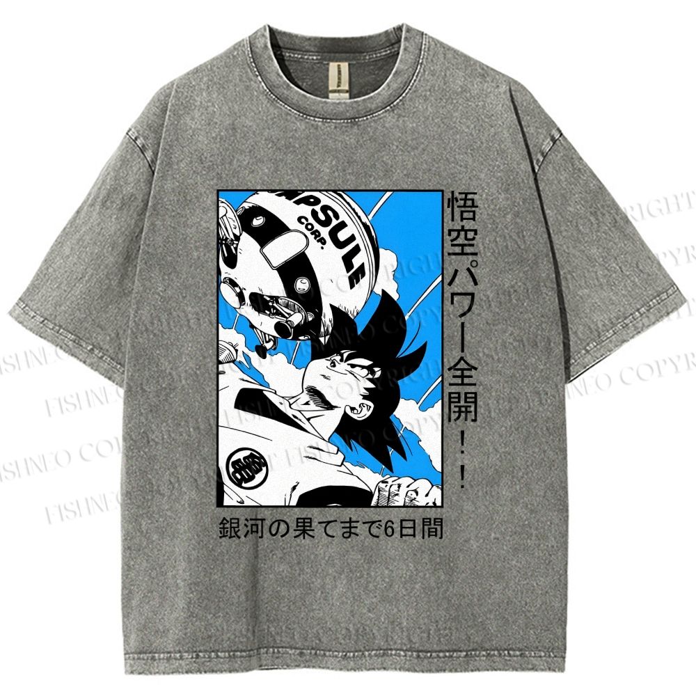 Unisex Dragon Ball Goku Printed Washed Tee