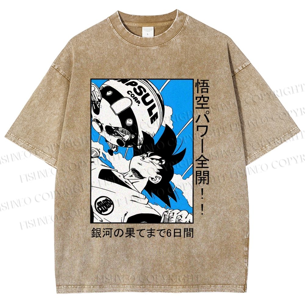 Unisex Dragon Ball Goku Printed Washed Tee