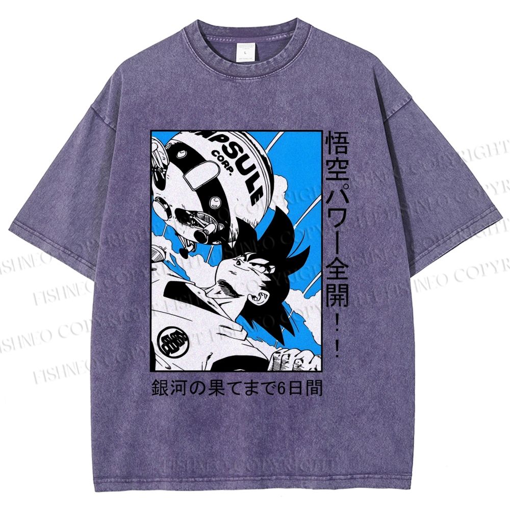 Unisex Dragon Ball Goku Printed Washed Tee