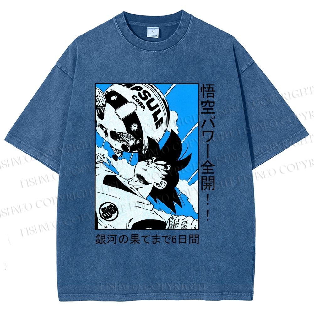 Unisex Dragon Ball Goku Printed Washed Tee
