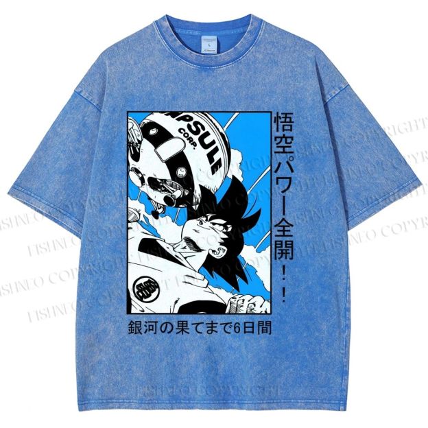 Unisex Dragon Ball Goku Printed Washed Tee