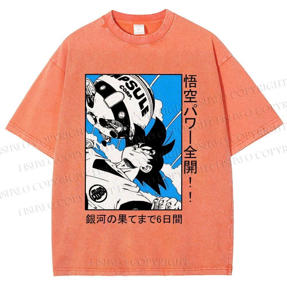 Unisex Dragon Ball Goku Printed Washed Tee
