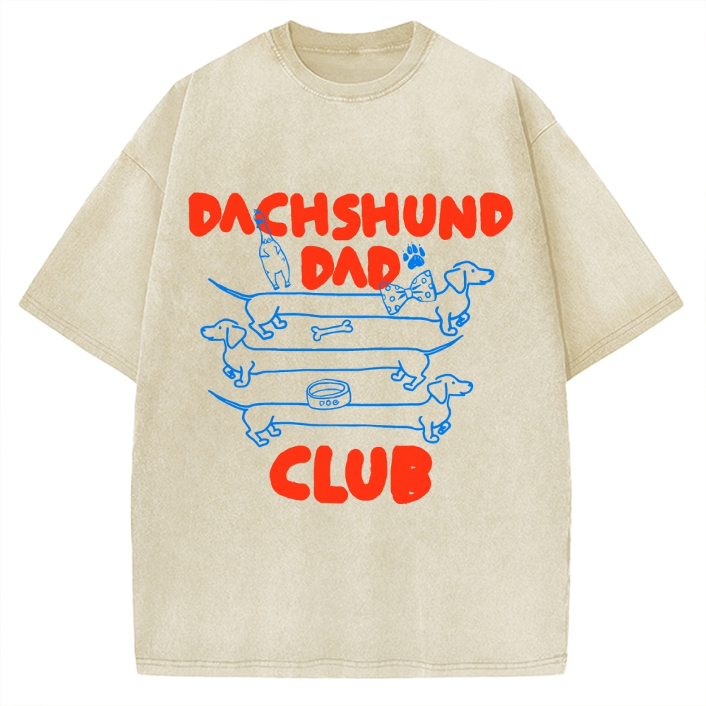 Dachshund Dad Club Vintage Washed T-shirt