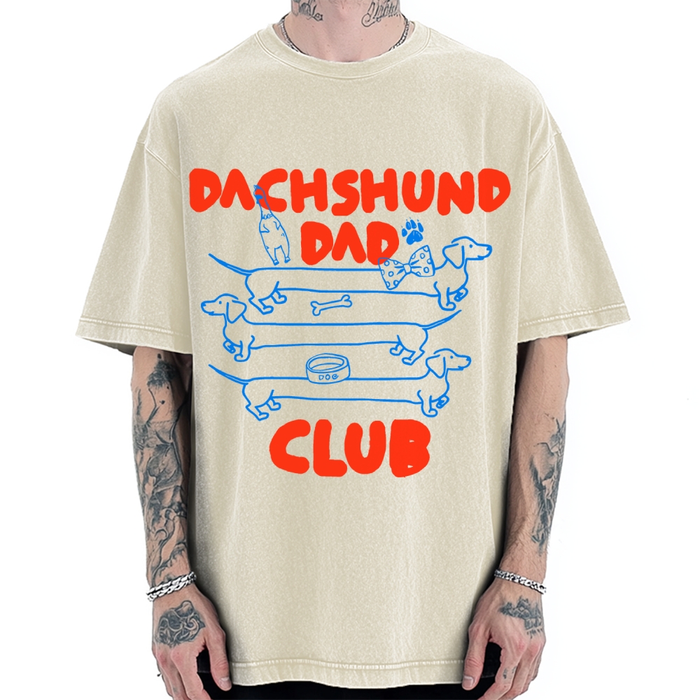 Dachshund Dad Club Vintage Washed T-shirt